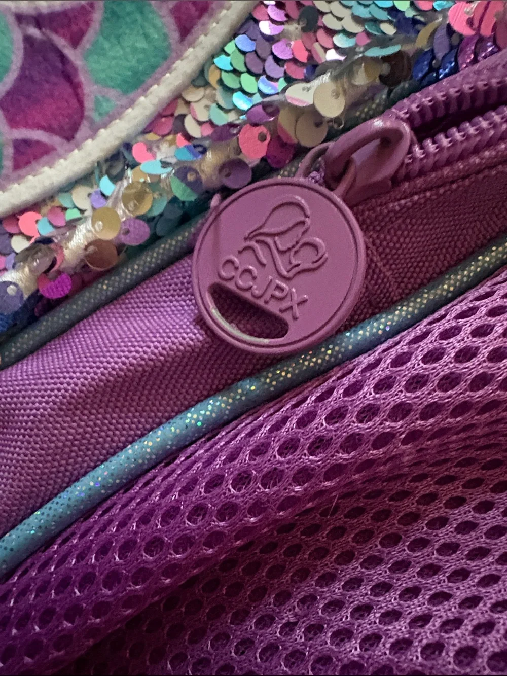Girls Sequin Mermaid Tail Backpack - Purple & Teal